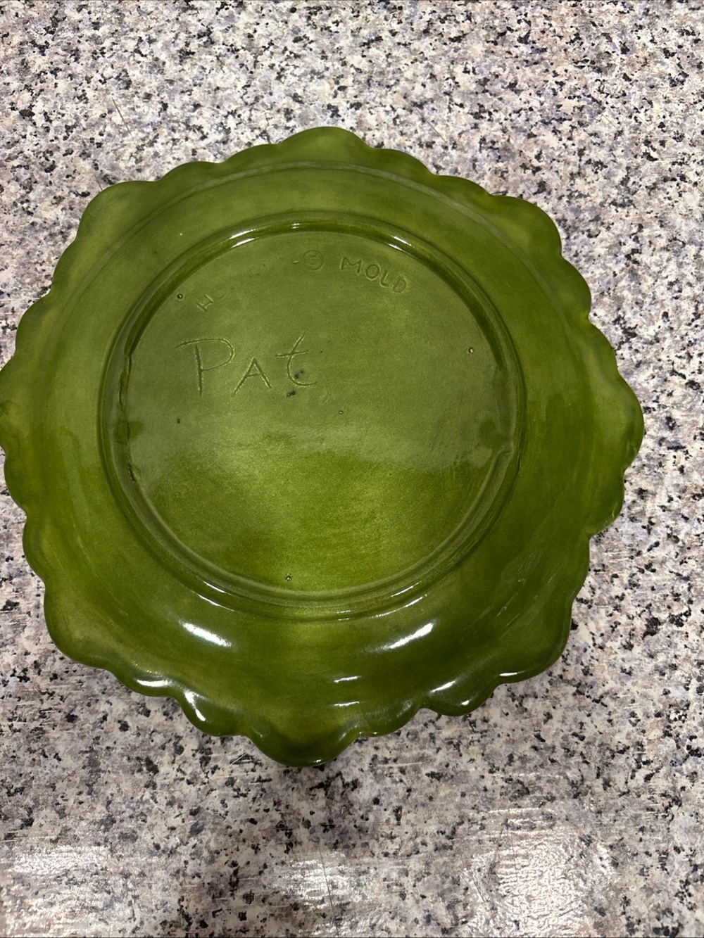 Holland Mold Green Cabbage Leaf Covered Bowl Underplate Ceramic Vintage - Picture 6 of 9